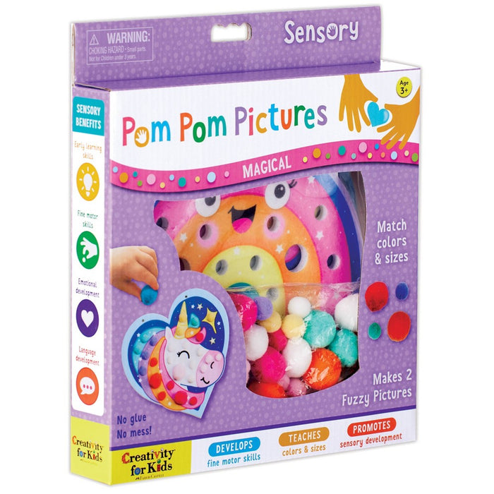 Creativity for Kids Pom Pom Pictures Magical DIY Art Kit: Yarn, Templates, Googly Eyes, Felt, Plastic, Ages 3+