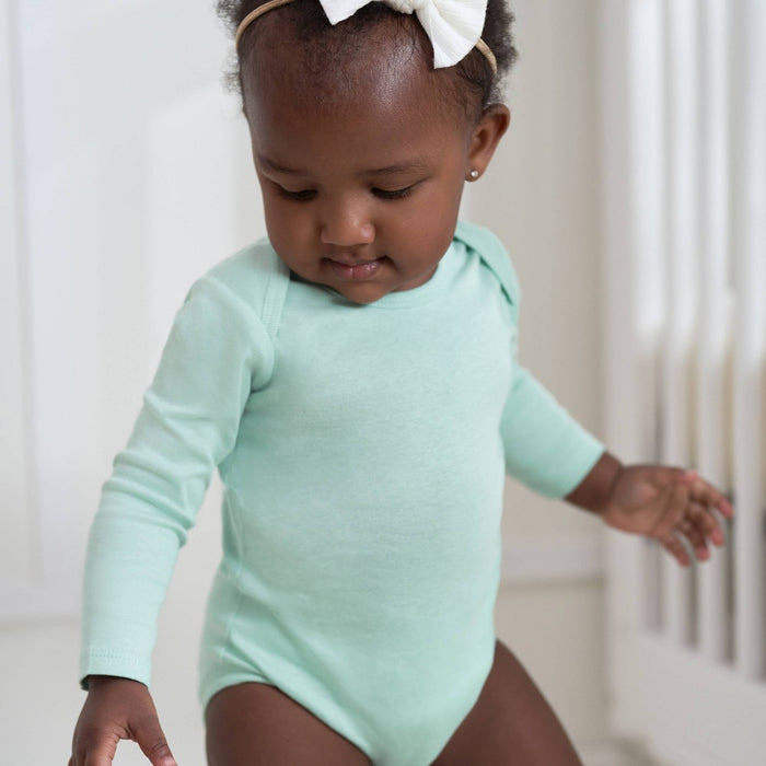 Gerber Baby 4pk Long Sleeve Onesies - Green/Blue 0-3M