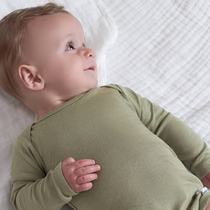 Gerber Baby 4pk Long Sleeve Onesies - Green/Blue 0-3M