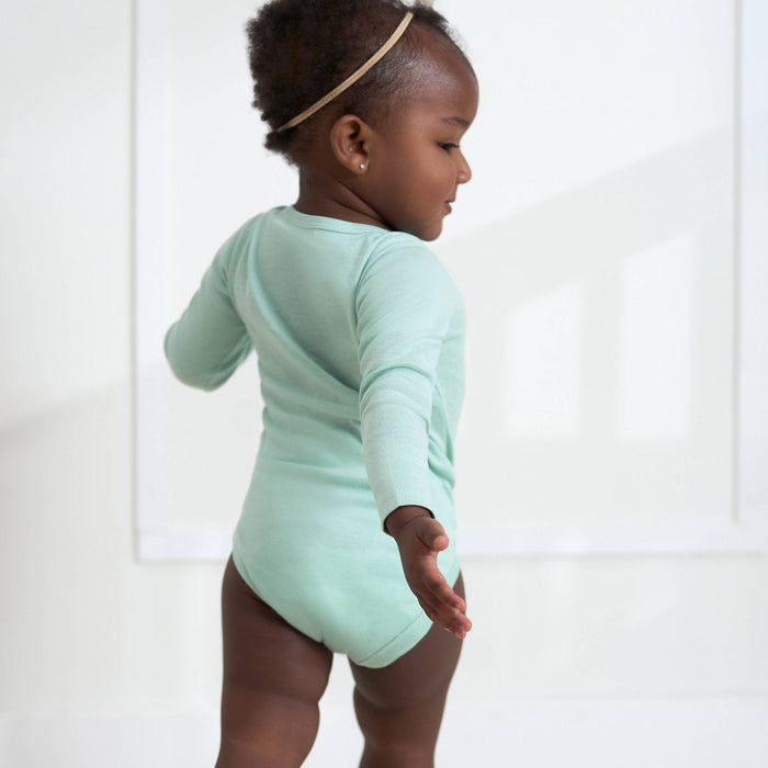 Gerber Baby 4pk Long Sleeve Onesies - Green/Blue 0-3M