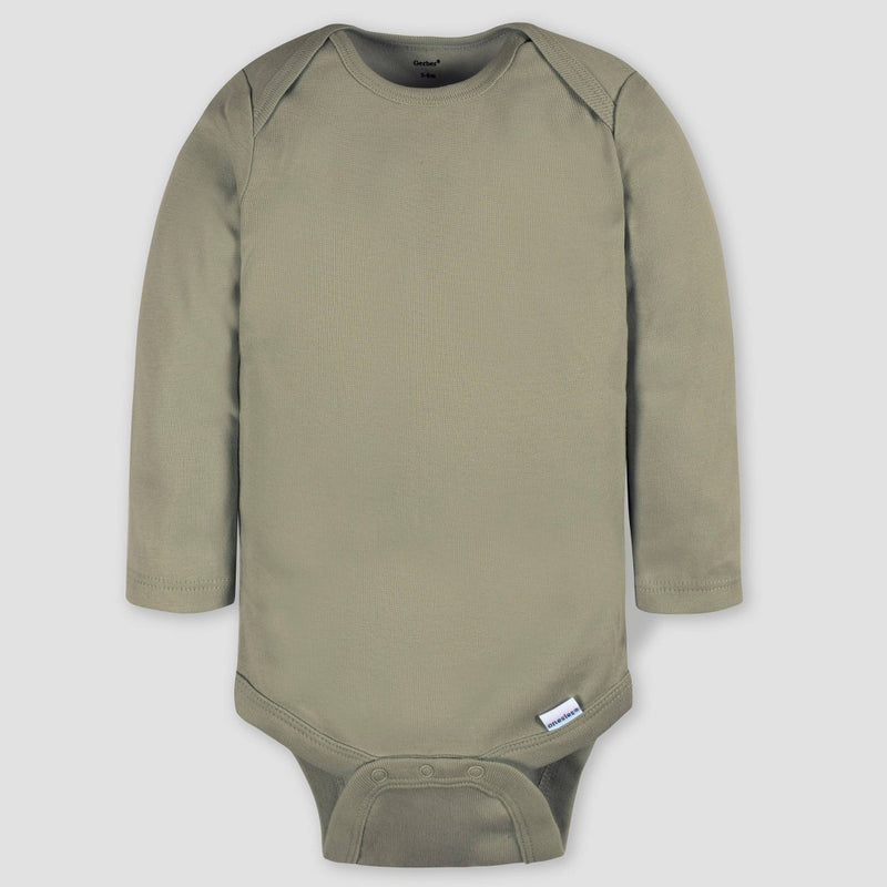 Gerber Baby 4pk Long Sleeve Onesies - Green/Blue 0-3M