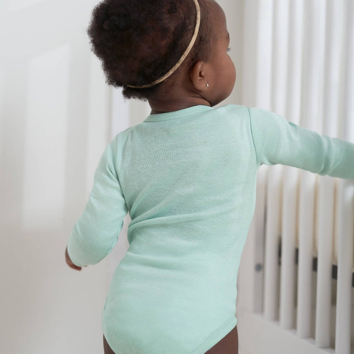 Gerber Baby 4pk Long Sleeve Onesies - Green/Blue 0-3M