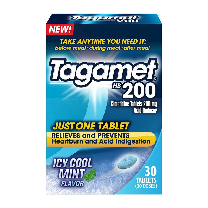 Tagamet Icy Cool Mint Acid Reducer, Cimetidine Tablets 200Mg, 30 Count