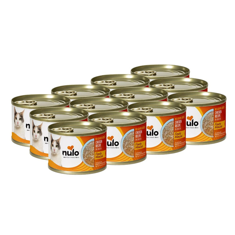 Nulo Grain-Free Finely Minced Wet Canned Cat & Kitten Food, Chicken In Broth, 6.0 Ounce, 8 Cans