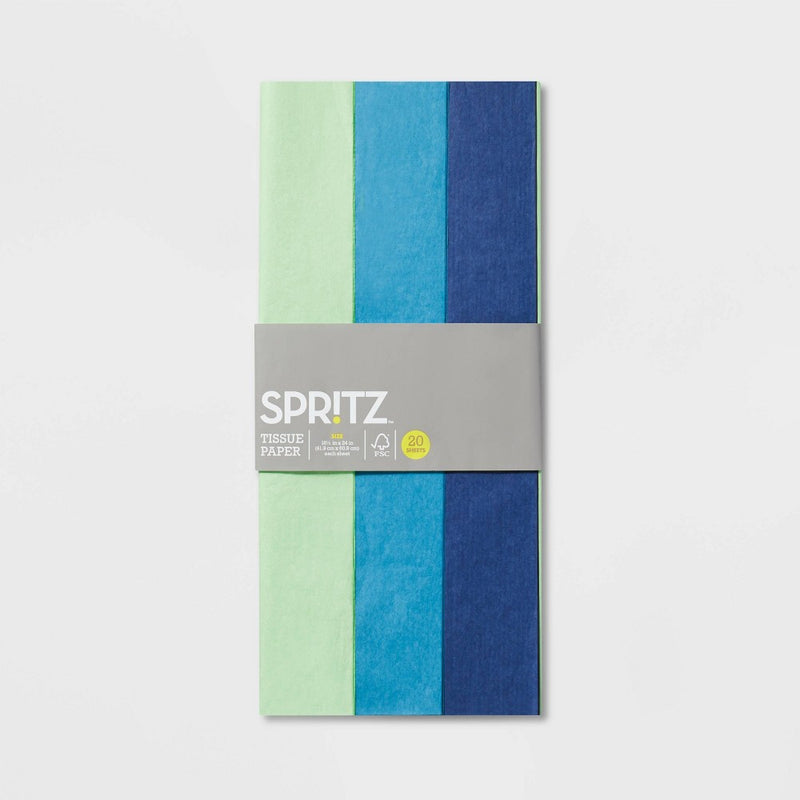 20ct Tissue Green/Blue/Navy - Spritz