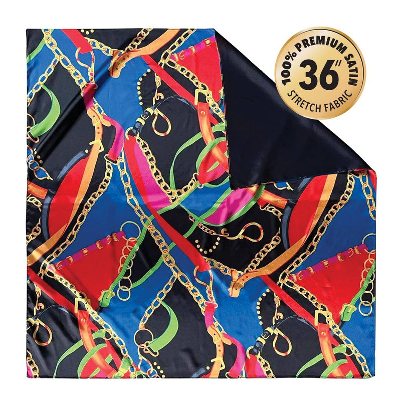 Evolve Products Double Sided Satin Square Hair Scarf