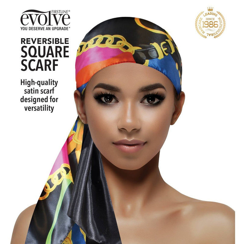 Evolve Products Double Sided Satin Square Hair Scarf