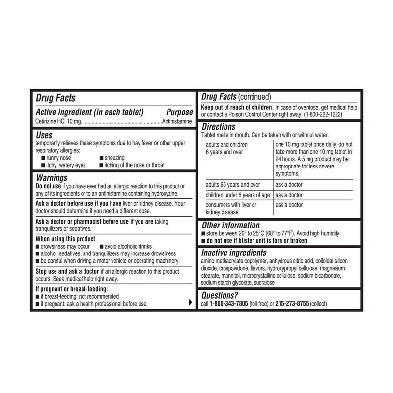 Children's Zyrtec Allergy Relief Cetirizine Dissolving Tablets - Citrus - 24ct