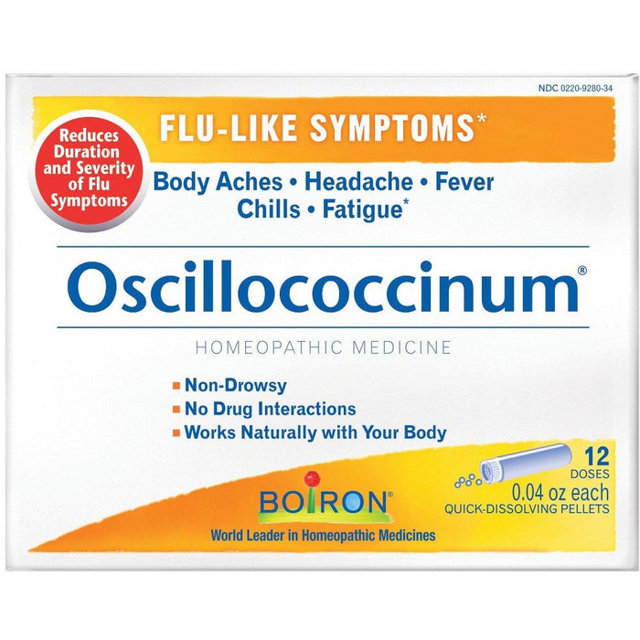 Oscillococcinum by Boiron Homeopathic Medicine For Flu-Like Symptoms - 12 Doses