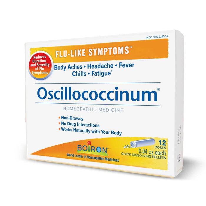 Oscillococcinum by Boiron Homeopathic Medicine For Flu-Like Symptoms - 12 Doses