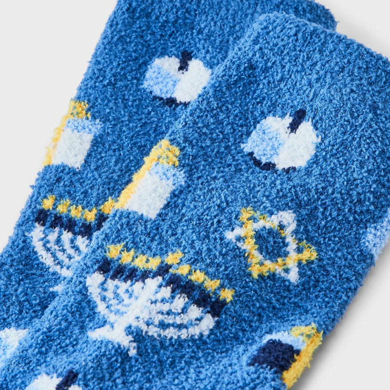 Women's Hanukkah Cozy Crew Socks - Wondershop Blue 4-10
