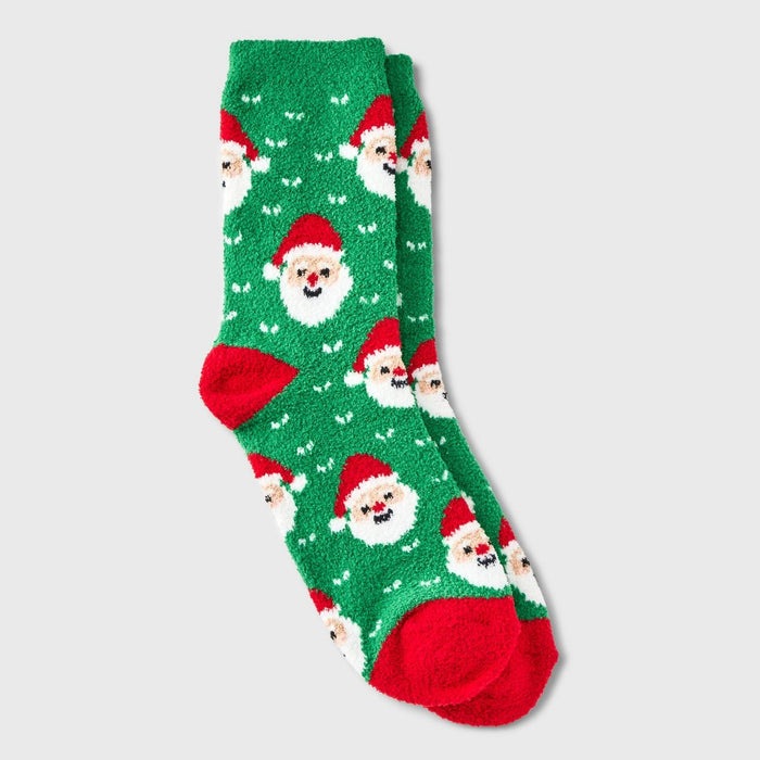 Women's Santa Cozy Crew Socks - Wondershop Red/Green 4-10