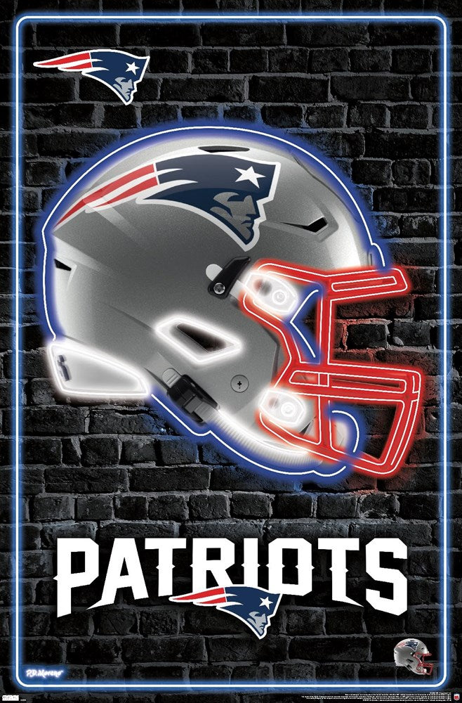 NFL New England Patriots Neon Unframed Wall Poster Print (LOCAL PICKUP ONLY)