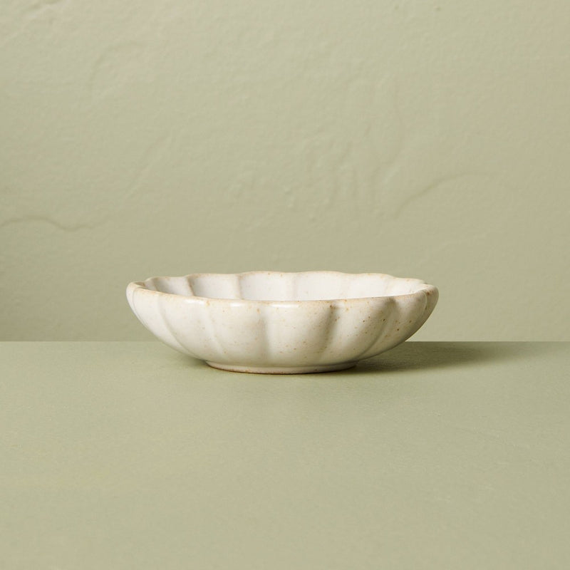 Fluted Ceramic Trinket Dish Vintage Cream - Hearth & Hand with Magnolia