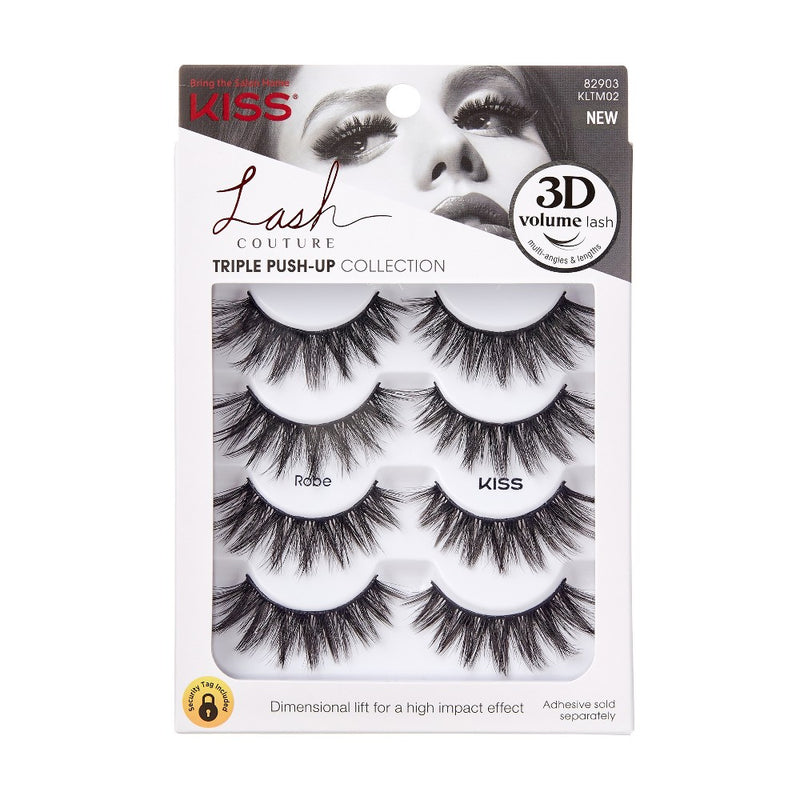 KISS Lash Couture Triple Push-Up Collection Fake Eyelashes - Robe - 4 Pairs
