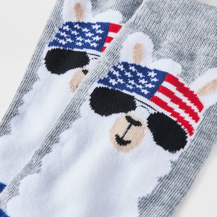 Women's Rocker Llama Crew Socks - Heather Gray 4-10