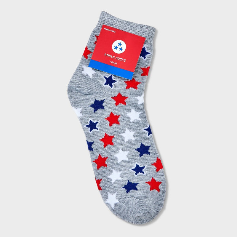 Women's Stars Ankle Socks - Heather Gray 4-10