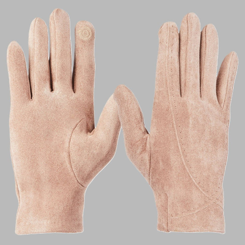 Isotoner Stretch Microsuede Gloves - Camel L/XL