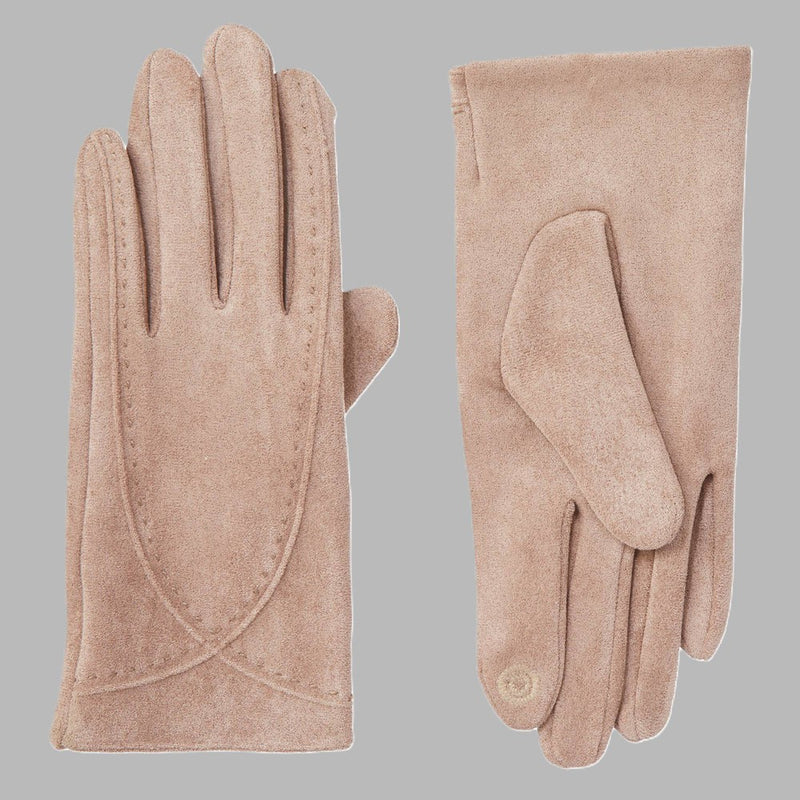 Isotoner Stretch Microsuede Gloves - Camel L/XL