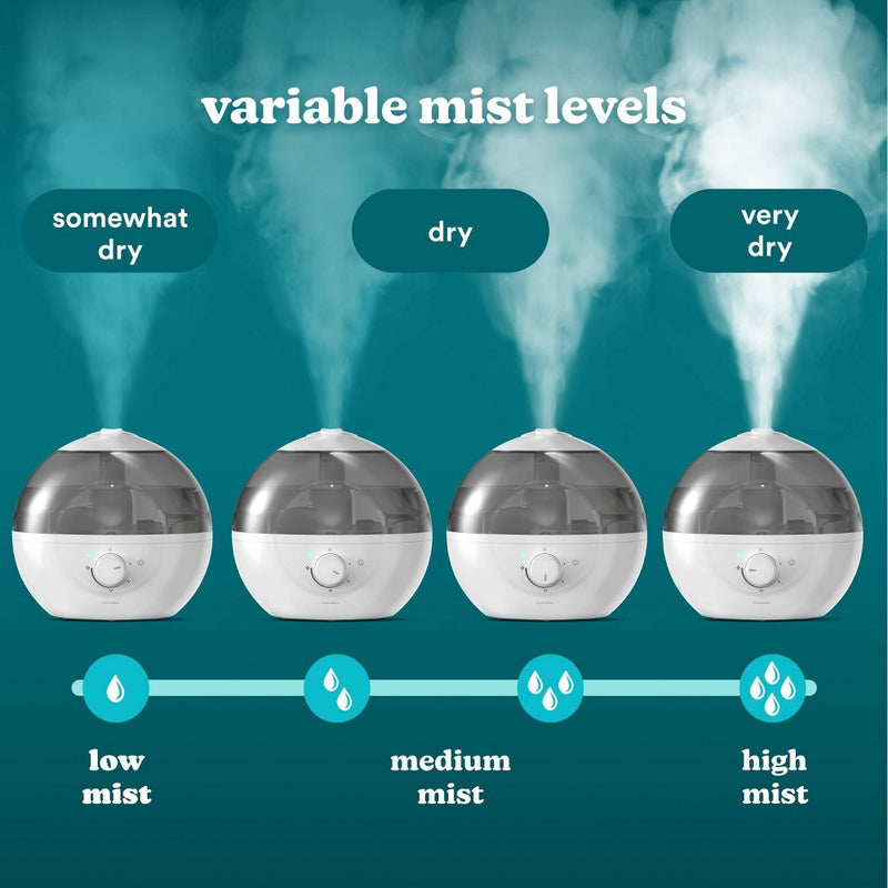 HoMedics Top-Fill Easy to Clean Ultrasonic Cool Mist Humidifier with Night Light and Aromatherapy: 300-500 sq. ft., No Filter Needed, 30-Hour Run Time