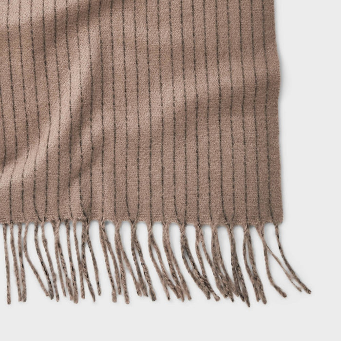 Pinstripe Blanket Tassel Scarf - A New Day Light Brown