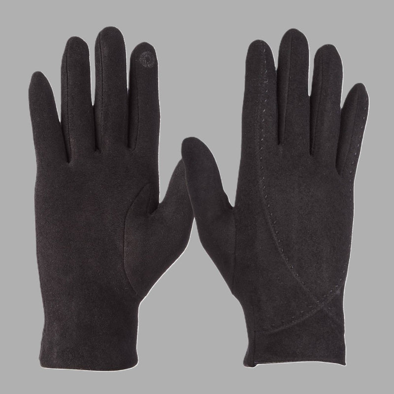 Isotoner Stretch Microsuede Gloves - Black S/M