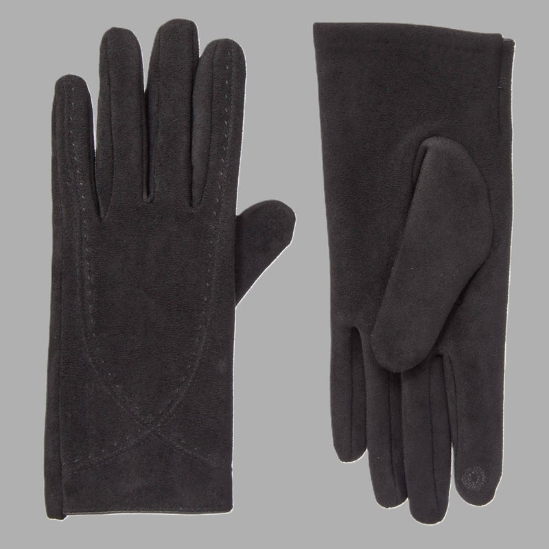 Isotoner Stretch Microsuede Gloves - Black S/M