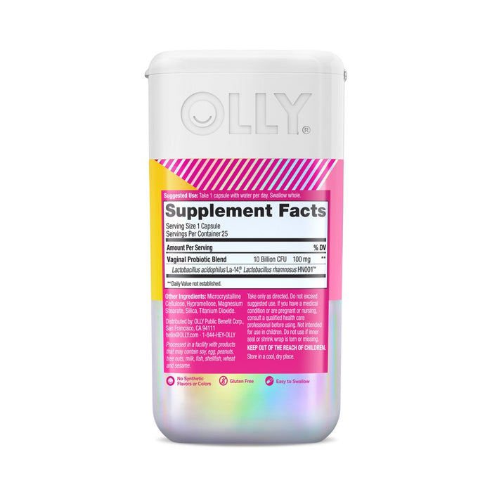OLLY Happy Hoo-Ha Probiotic Capsules for Women Supports, Vaginal Health and pH Balance - 25ct