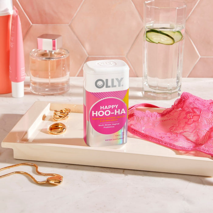 OLLY Happy Hoo-Ha Probiotic Capsules for Women Supports, Vaginal Health and pH Balance - 25ct