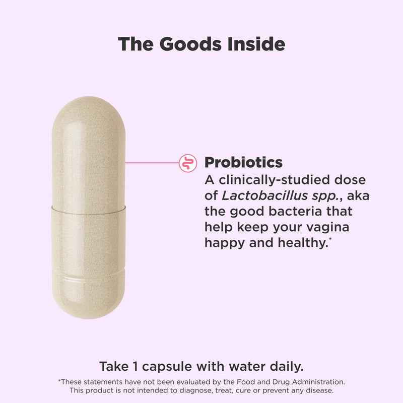 OLLY Happy Hoo-Ha Probiotic Capsules for Women Supports, Vaginal Health and pH Balance - 25ct