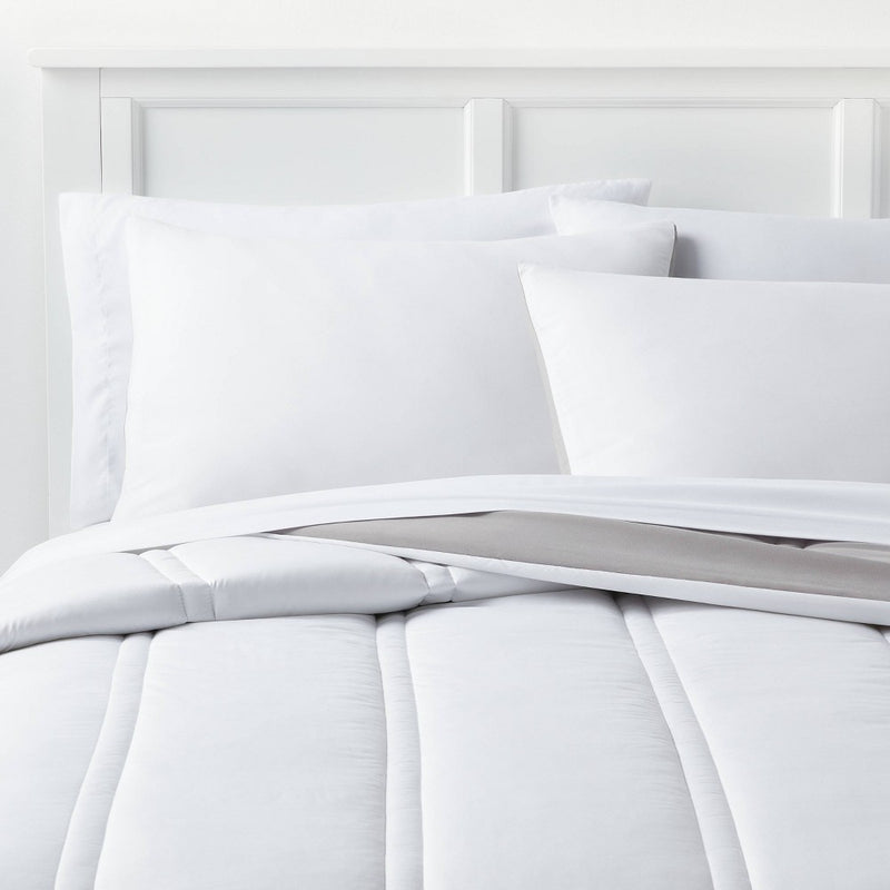 Standard Lofty Microfiber Comforter Sham White - Room Essentials: 180 Thread Count, OEKO-TEX Certified, No Fill