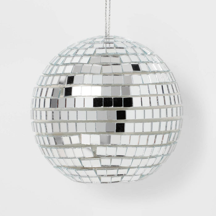 Mirrored Ball Light-up Christmas Tree Ornament Silver - Wondershop