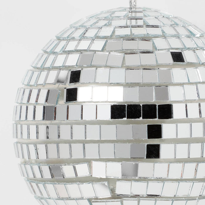 Mirrored Ball Light-up Christmas Tree Ornament Silver - Wondershop