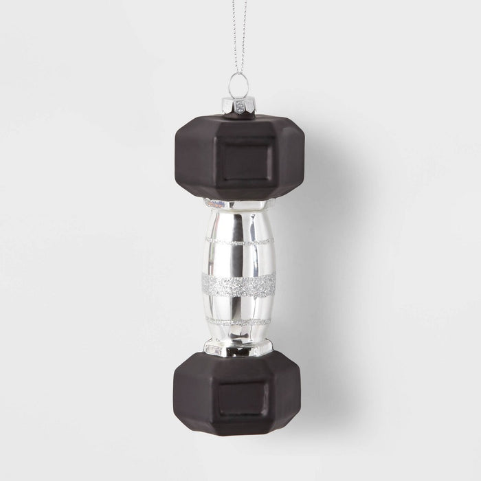 5.5" Dumbbell Glass Christmas Tree Ornament - Wondershop