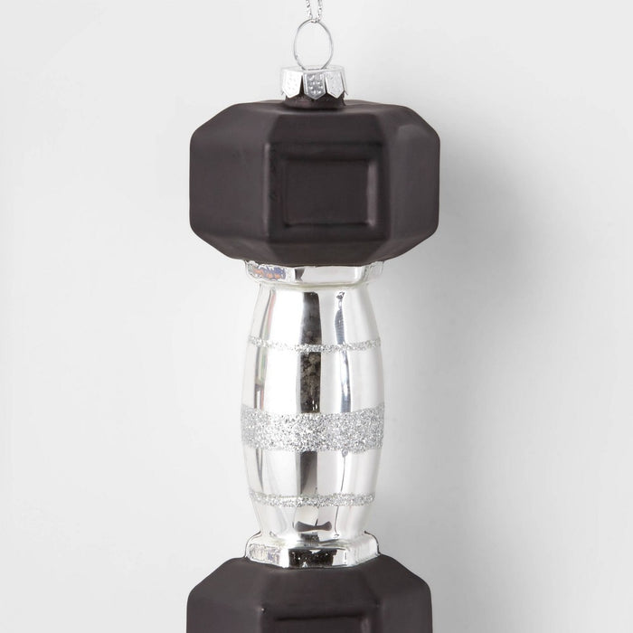 5.5" Dumbbell Glass Christmas Tree Ornament - Wondershop