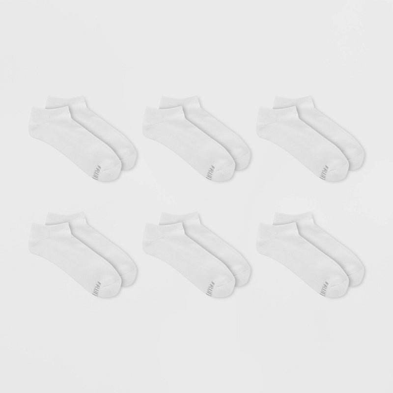 Fruit of the Loom Women's Cushioned 6pk No Show Athletic Socks - White 4-10