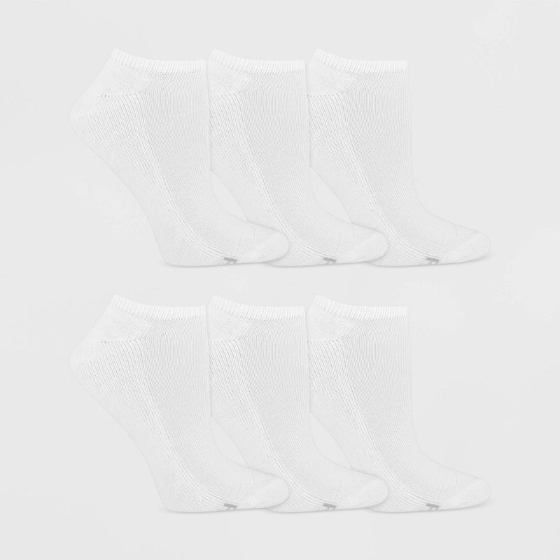 Fruit of the Loom Women's Cushioned 6pk No Show Athletic Socks - White 4-10