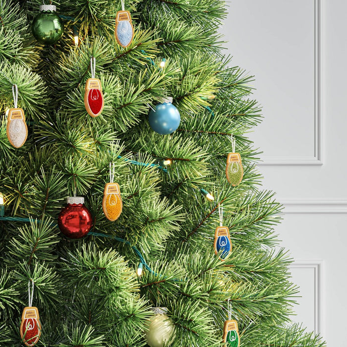 10pc Fabric String Light Bulb Christmas Tree Ornament Set - Wondershop