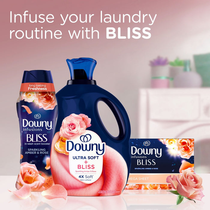 Downy Ultra Soft + Bliss Sparkling Amber & Rose Liquid Fabric Softener - 93 fl oz