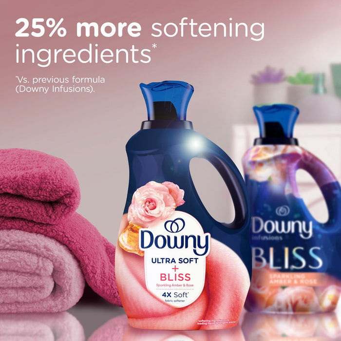 Downy Ultra Soft + Bliss Sparkling Amber & Rose Liquid Fabric Softener - 93 fl oz