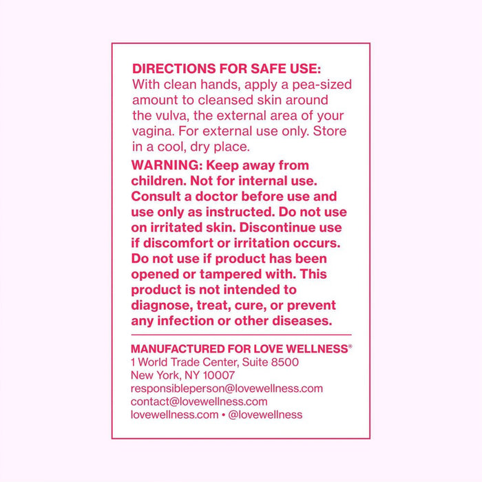Love Wellness Comfy Cream Fragrance Free Vulva Moisturizer - 1.01 fl oz