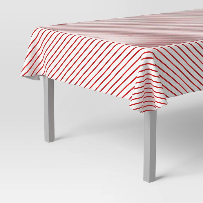 84"x60" Christmas Red Striped Tablecloth - Wondershop