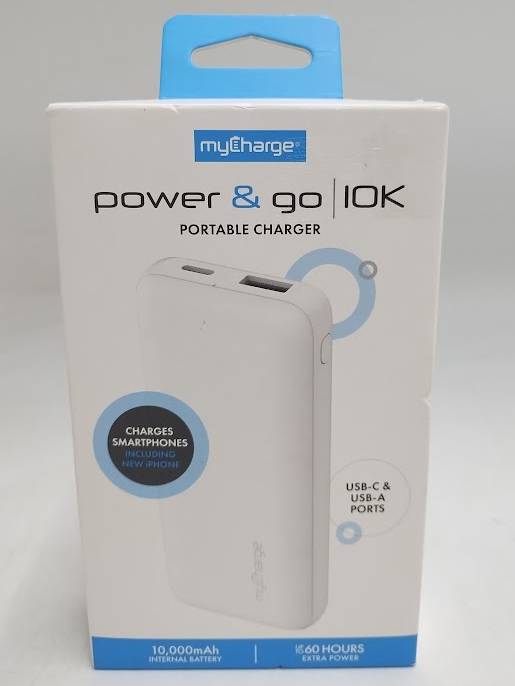 myCharge 10000mAh Power & Go Power Bank - White