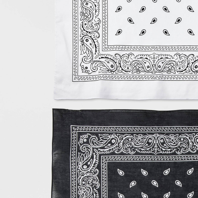 Men's Paisley Bandana Scarves - Goodfellow & Co Black/White