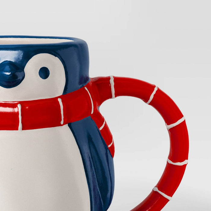 16oz Christmas Earthenware Figural Penguin Mug - Wondershop