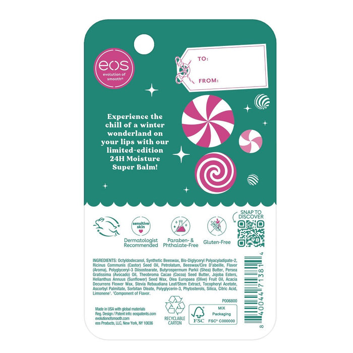 eos 24H Moisture Holiday Super Balm - Peppermint Twist - 0.35 fl oz