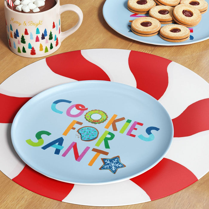 Christmas Round Swirl Placemat Red/White - Wondershop
