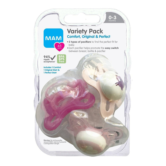 MAM Newborn Pacifier Variety Pack - 3pk - Girl