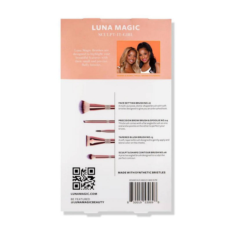 LUNA MAGIC Face Makeup Brush Set - 4ct