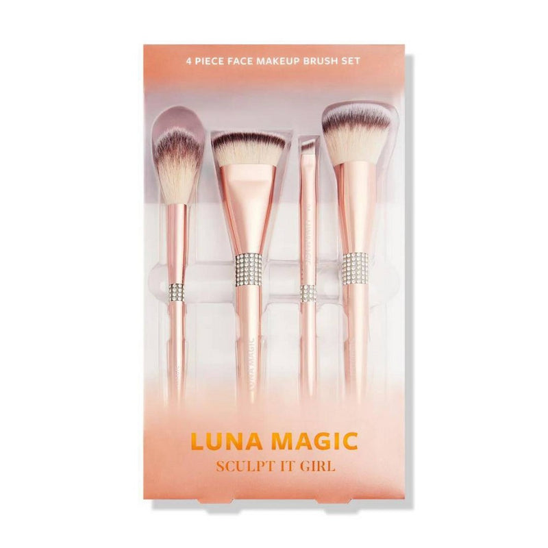 LUNA MAGIC Face Makeup Brush Set - 4ct